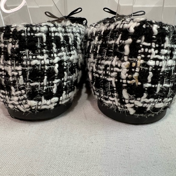 Lane Bryant black and white houndstooth flats with black bow size 9W - Picture 5 of 13